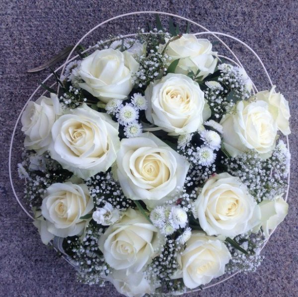 Funeral Posy In White
